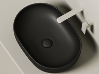 Умывальник чаша накладная овальная (цвет Черный Матовый) Element 600x415x135мм - Gidratop.ru изображение