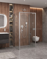 Душевой уголок П-ОБРАЗНЫЙ CEZARES MOLVENO-BA2-100/80-C-Cr-IV - Gidratop.ru изображение