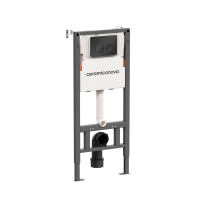 Система инсталляции для унитазов CERAMICANOVA Balance с кнопкой смыва Circle, цвет черный матовый, с креплениями, арт.CN121001MB - Gidratop.ru изображение