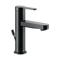 Смеситель Keuco Ixmo Flat 59502373000 для раковины, с донным клапаном, цвет черный матовый - Gidratop.ru изображение