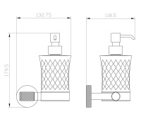 Дозатор мыла WONZON & WOGHAND MAJESTIC, Черный/Золото (WW-9224) - Gidratop.ru изображение