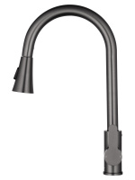 Смеситель для кухни с выдвижным изливом WONZON & WOGHAND, Темный графит (WW-121E201L-BGG) - Gidratop.ru изображение