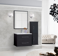 TIFFANY Зеркало со встроенной LED подстветкой, системой Антизапотевания, реверсивное 45041 Nero grafite, 59х4х90 - Gidratop.ru изображение