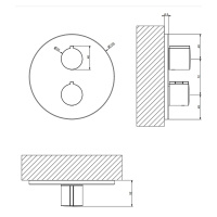 Gessi Emporio Via tortona внешние части для термостатического смесителя на 1 позицию, цвет: Chrome - Gidratop.ru изображение