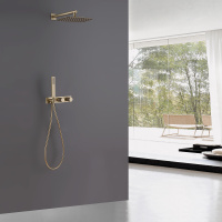 Душевая система ABBER Rund AF8718G скрытого монтажа без излива, золото матовое - Gidratop.ru изображение