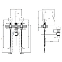 GESSI INCISO смеситель для раковины на 3 отверстия с донным клапаном, излив 160мм, h=240мм, цвет: золото - Gidratop.ru изображение