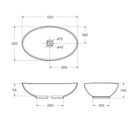 Раковина керамическая накладная BB1147 - Gidratop.ru изображение