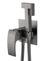Смеситель с гигиеническим душем встраиваемый WONZON & WOGHAND FIT, Темный графит (WW-88829009-BGM) - Gidratop.ru изображение
