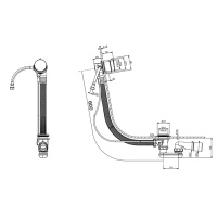 GESSI Слив-перелив для ванны, с наполнением через перелив, пластиковый, цвет Finox Brushed Nickel - Gidratop.ru изображение