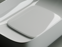 Умывальник чаша накладная прямоугольная с керамической накладкой на сливное отверстие Element 600x375x145мм - Gidratop.ru изображение