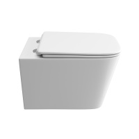 DUE-TOR Унитаз подвесной, безободковый, с системой смыва "Торнадо", с сиденьем soft close, BB5171CH-TOR/SC - Gidratop.ru изображение