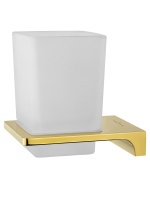 Стакан для зубных щеток с держателем WONZON & WOGHAND ECLIPSE, Глянцевое золото (WW-9121-LG) - Gidratop.ru изображение