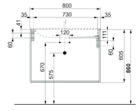 Тумба под раковину Keuco Plan 80 x 60.5 см подвесная, белый, 32962180000 - Gidratop.ru изображение