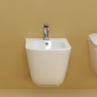 Биде подвесное 54х35см, с 1 отв под смеситель, c креплением WB9N, цвет: белый - Gidratop.ru изображение