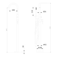 Смеситель ABBER Wasser Kreis AF8115BN напольный для ванны, черный матовый - Gidratop.ru изображение