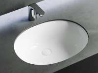 Умывальник овальный встраиваемый под столешницу Element 560x420x195мм, с крепежом и шаблоном для установки - Gidratop.ru изображение