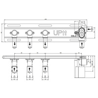 Gessi Hi-Fi встраиваемая части для термостатического смесителя с полочкой, до 3 источников одновременно, 1/2 соединение., цвет: хром - Gidratop.ru изображение