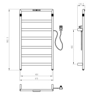 Полотенцесушитель электрический WONZON & WOGHAND KÖLN, Брашированный никель (WW-A6016-BR) - Gidratop.ru изображение