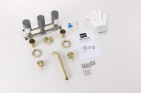 Смеситель ABBER Wasser Kreis 316 AF81123BG-L для раковины скрытого монтажа, золото брашированное - Gidratop.ru изображение