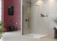 душевая перегородка CEZARES LIBERTA-L-1-80-C-NERO - Gidratop.ru изображение