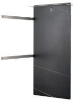 Полотенцесушитель электрический с каменной плитой Черный мрамор WONZON & WOGHAND STUTTGART, Брашированный никель (WW-A504-BR) - Gidratop.ru изображение