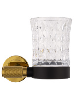 Стакан для зубных щеток с держателем WONZON & WOGHAND MAJESTIC, Черный/Золото (WW-9221) - Gidratop.ru изображение