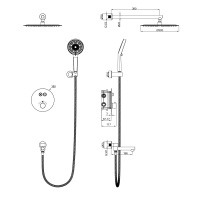 Душевая система с тремостатом WONZON & WOGHAND STICK, Розовое золото (WW-88929010-RG) - Gidratop.ru изображение