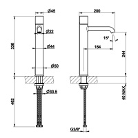 GESSI HABITO CESELLO смеситель для раковины высокий без донного клапана, с соединительными шлангами, цвет Copper Brushed PVD - Gidratop.ru изображение