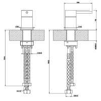 GESSI 316 смеситель настольного монтажа для удаленного управления, цвет: brushed black metal pvd - Gidratop.ru изображение