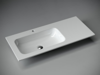 Раковина накладная мебельная Grace прямоугольная 1010x457x137мм, чаша слева, с отверстием под смеситель, цвет белый - Gidratop.ru изображение