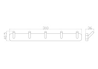 Вешалка с 5 крючками для ванной WONZON & WOGHAND STILL, Хром (WW-6655) - Gidratop.ru изображение