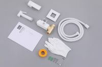 Смеситель ABBER Daheim AF8226W с гигиеническим душем,белый матовый - Gidratop.ru изображение