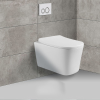 Унитаз подвесной Arco VT1-36 безободковый, цвет белый, ультратонкое soft-close сиденье - Gidratop.ru изображение