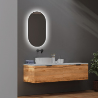 Зеркало ABBER Kontur AG6302SCB с подсветкой, бесконтактный выключатель, диммер, черный - Gidratop.ru изображение