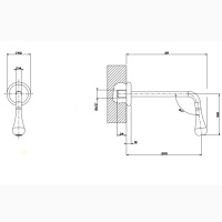 Gessi Goccia настенный излив 200мм, для монтажа с удаленным управлением 33700/33743 (не входит в комплект), цвет: хром - Gidratop.ru изображение