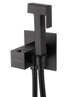 Смеситель с гигиеническим душем и термостатом встраиваемый WONZON & WOGHAND, Черный матовый (WW-88829910-MB) - Gidratop.ru изображение