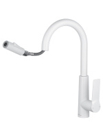 Смеситель для кухни с выдвижным изливом WONZON & WOGHAND, Белый матовый (WW-A20782-MW) - Gidratop.ru изображение