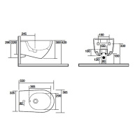 Биде подвесное 55х36см, 1 отв., цвет: белый - Gidratop.ru изображение