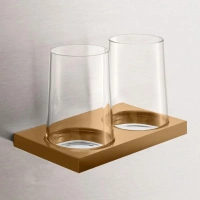 Стакан для щеток Keuco Edition 11 11151039000, двойной, держатель бронза шлифованная - Gidratop.ru изображение