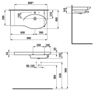 Раковина Laufen Palace 8.1670.1.000.104.1, 90 см - Gidratop.ru изображение