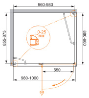 Душевой уголок CEZARES VERONA-W-AH-1-100/90-P-Cr-L - Gidratop.ru изображение