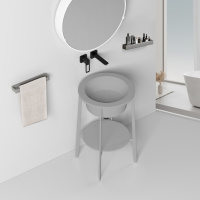 Консоль с керамической раковиной ABBER Bequem AC2130MG серый матовый - Gidratop.ru изображение