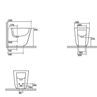 Биде напольное пристенное 54х35см, с 1 отв под смеситель, c креплением WB5N, цвет: белый матовый - Gidratop.ru изображение