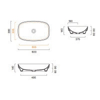 Catalano Alvea Раковина 60*38 настольная или полувстраиваемая, цвет белый глянцевый - Gidratop.ru изображение