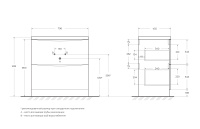 ACQUA База под раковину напольная с двумя выкатными ящиками, Bianco Lucido, 800x450x810, ACQUA-800-2C-PIA-BL - Gidratop.ru изображение