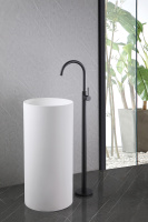 Смеситель ABBER Wasser Kreis AF8141B напольный для раковины, черный матовый - Gidratop.ru изображение