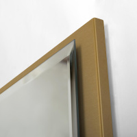 INTERNI Интерьерное зеркало для ванной комнаты с контурной подсветкой, сенсорным выключателем и подогревом CZR-SPC-INT-1000-900-LED-TCH-WARM-BORO, 12V, 220-240V, 1000x900, Брашированное золото - Gidratop.ru изображение