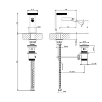 Gessi Anello смеситель для биде на 1 отв.  с донным клапаном, цвет: Black XL - Gidratop.ru изображение