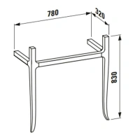 Консоль деревянная с раковиной Laufen New Classic 78 х 32 х 83 см, орех - Gidratop.ru изображение