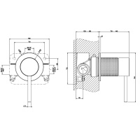 GESSI 316 встраиваемый смеситель на 1/2 на 1 источник (внешняя часть), цвет: brushed black metal pvd - Gidratop.ru изображение
